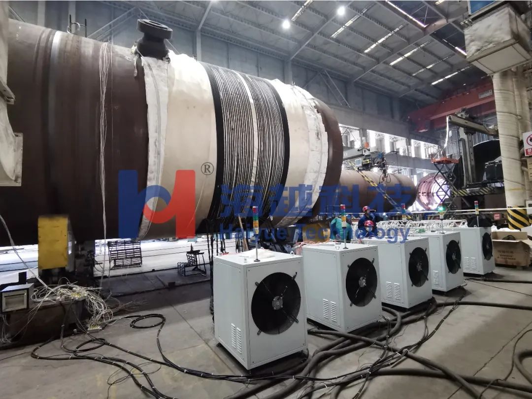 內(nèi)徑4000mm，壁厚288mm，熱處理溫度705±14℃（多臺(tái)大功率電源同頻同步運(yùn)行）